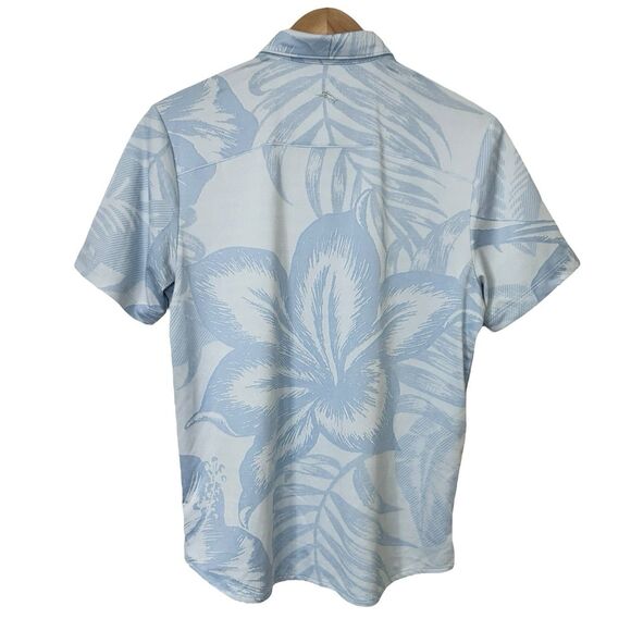 Tommy Bahama Islandzone Mens Medium Floral Button Up Shirt Short Sleeve Blue - Picture 6 of 9